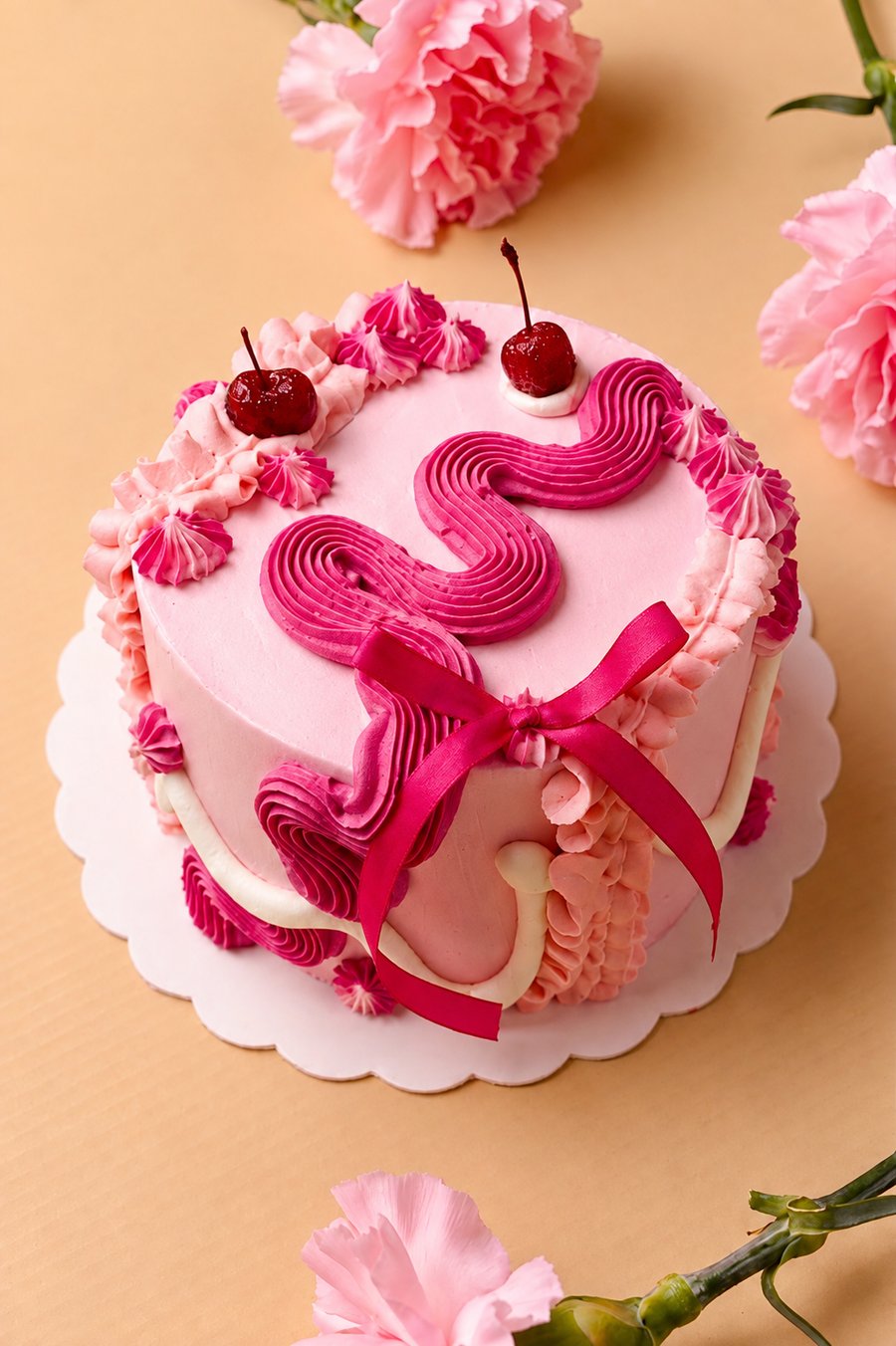 Pastel vainilla chispas de colores, relleno de mermelada de frutos rojos.